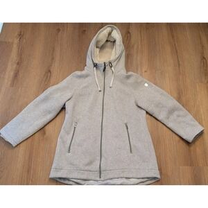 1 Madison Expedition Size L Faux Fur Lined  Hood Sweater Cozy Jacket Winter Snow
